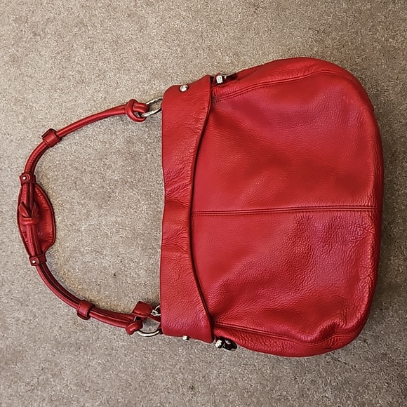 Vintage Allison Scott Red Leather Hobo Bag Purse - Picture 2 of 14